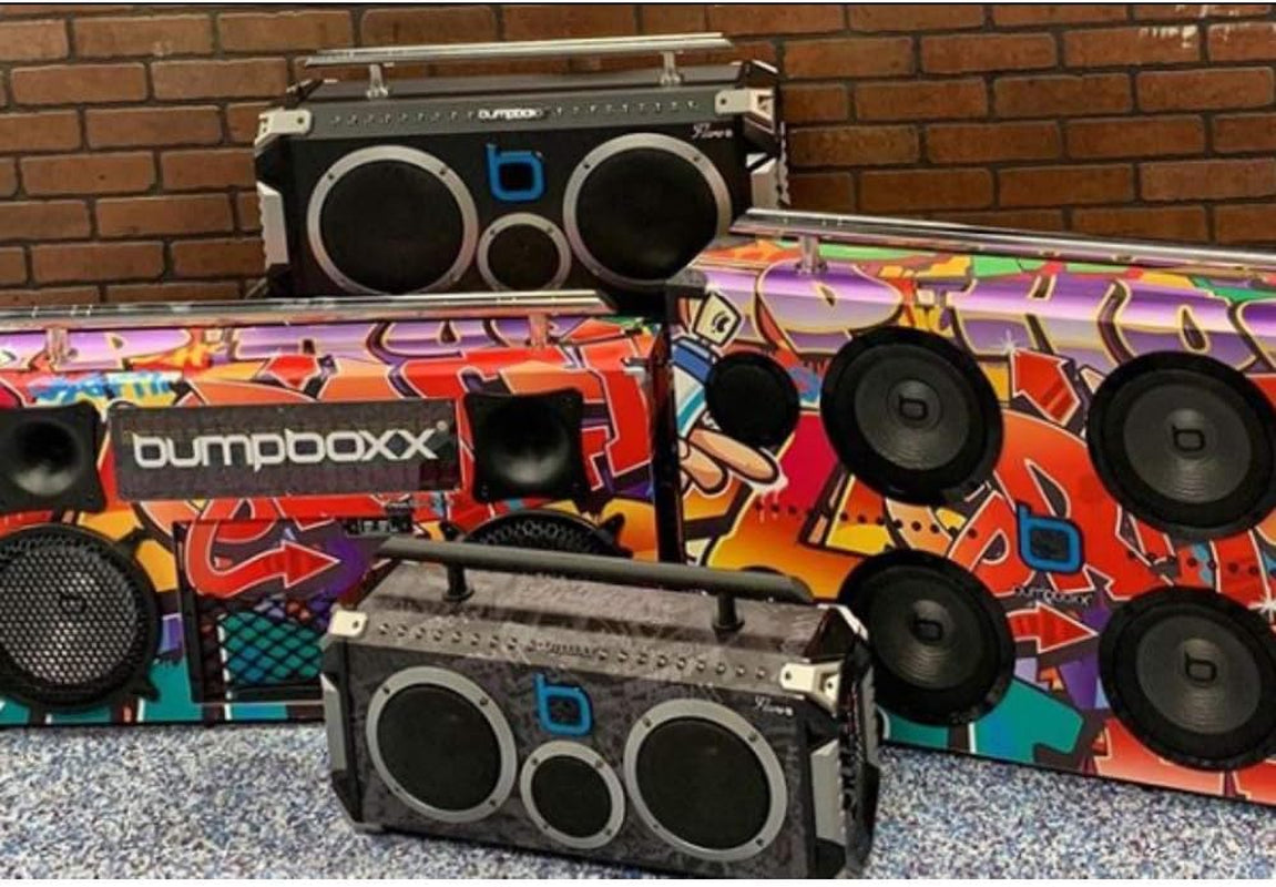 Bluetooth Boombox Flare6 NYC Graffiti | Retro Boombox with Bluetooth Speaker | Includes Rechargeable Lithium Battery, Carrying Strap & Remote | Quality Loud Sound with Bass