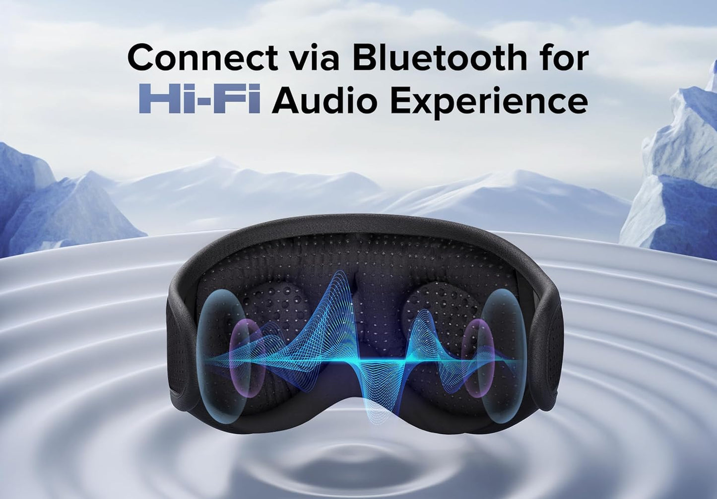 Sleep Mask with Headphones Bluetooth 5.4,  3D Eye Mask Blackout Breath Silk for Side Sleepers Women Men, Sleep Headphones Earphones HD Speaker Microphone for Travel Meditation Gift, CPAP Users