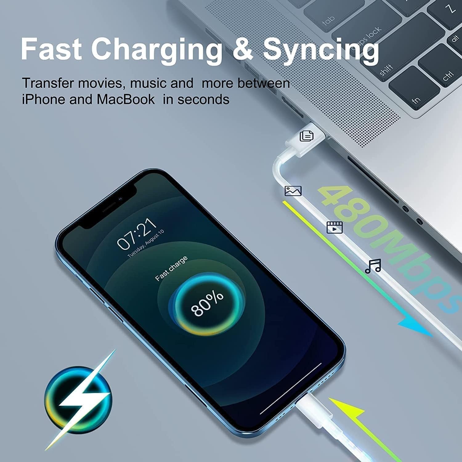 Iphone Charger Fast Charging [Mfi Certified] 20W PD USB C Wall Charger with 10FT Type C to Lightning Cable, Compatible with Iphone 14/13/12 Pro Max/11/Xs/Max/Xr